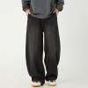 Wide-leg Washed Denim Jeans Mens Loose Casual Pants