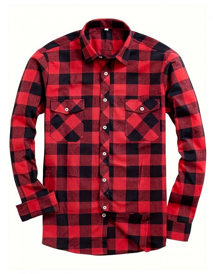 Mens Stylish Long-Sleeve Lapel Shirt