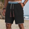 Loose-fitting Breathable Beach Pants With A Trendy Ethnic-style Drawstring Design