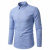 Mens Long-Sleeve Solid-Color Casual Breathable Shirt