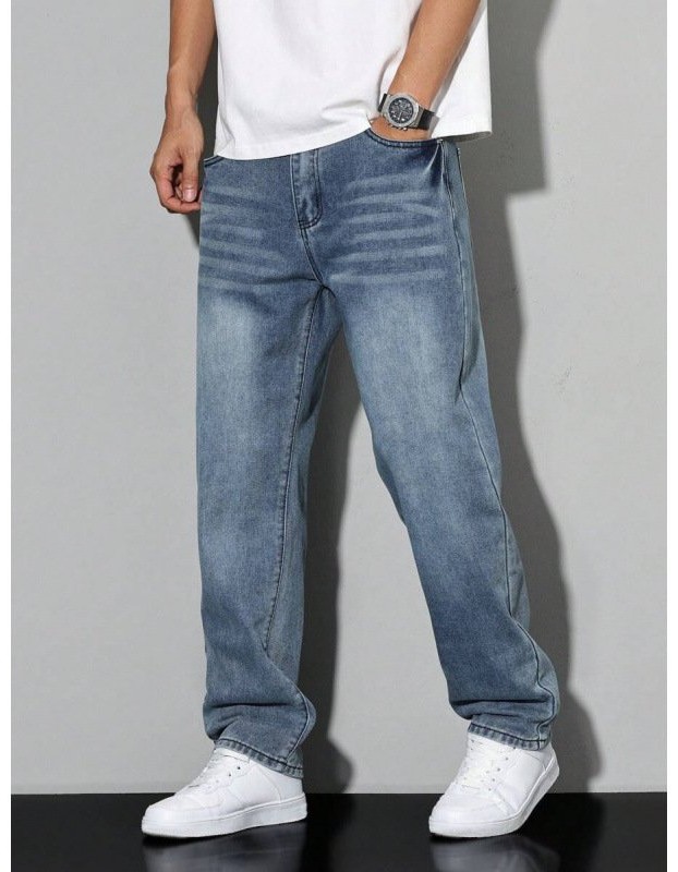 Men's Casual Straight-leg Loose Long Jeans