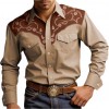 Mens Stylish Western-style Long-sleeve Shirt Top