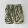 Mens Casual Linen Shorts With Pocket Drawstring