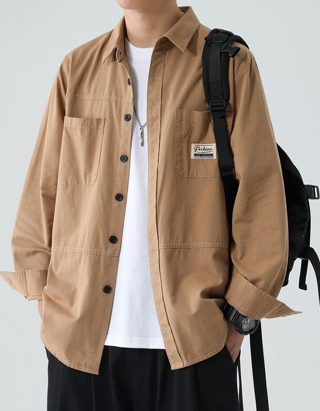 100 Cotton Men's Workwear Long-Sleeve Shirt