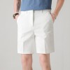 Men's Slim-fit Casual White Straight-leg Shorts