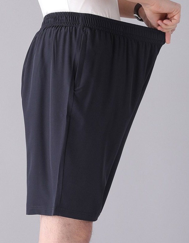 Solid Color Black Loose High Waist Comfort Breathable Middle-aged Breeches