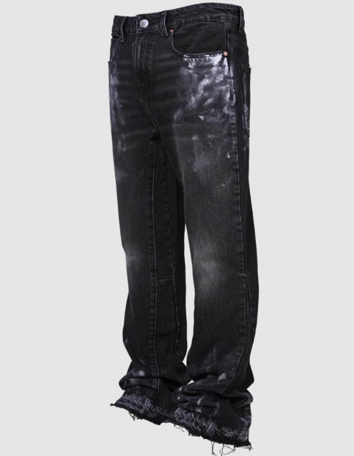 Men's Fashion Stretch Embroidery Straight-leg Denim Straight-leg Pants