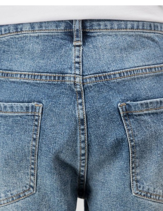 Light-colored Jeans Men's Loose Straight Ripped Leisure Tapered Stretch