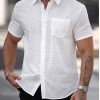 Mens Short-sleeve Cotton Shirt With A Pocket