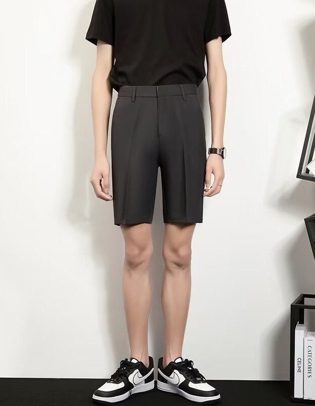 Men's Slim-fit Casual White Straight-leg Shorts