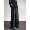 Washed Vintage Denim Men's Versatile Wide-Leg Multi-Pocket Casual Pants