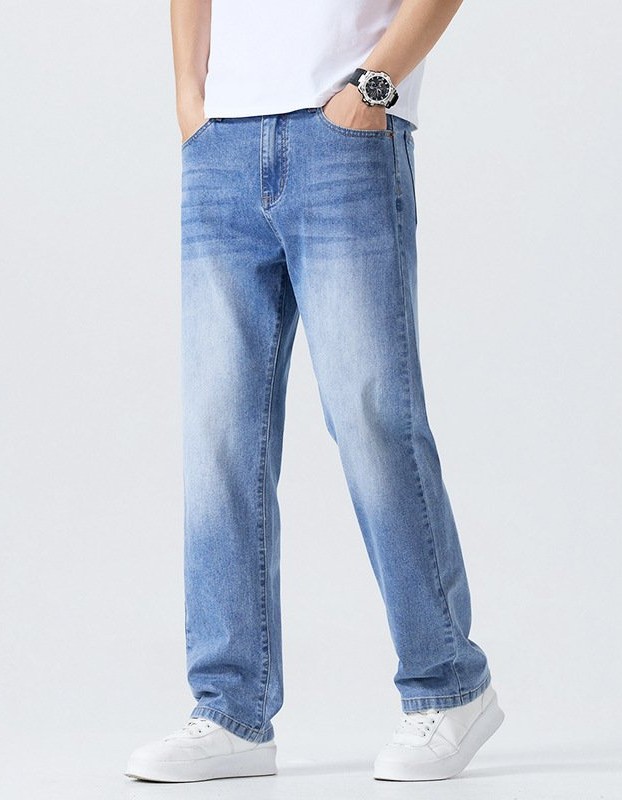 Washed Cleanfit Men's Light Blue Jeans