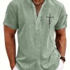 Men's casual suit 3D printed zipper short sleeved polo shirt