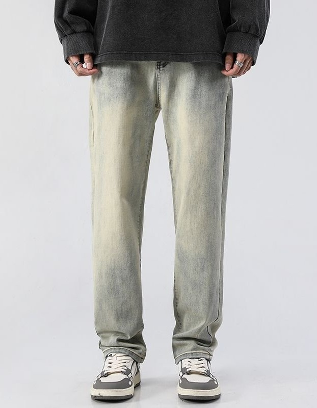 Men's Trendy Washed And Distressed Slim Straight Pants