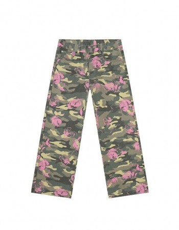 Camouflage Basic Style Straight Washed Jeans