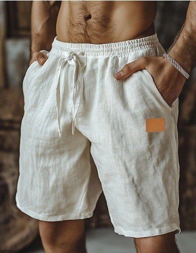Solid-color Breathable Everyday Beach Capri Casual Pants