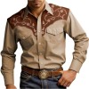 Mens Stylish Western-style Long-sleeve Shirt Top