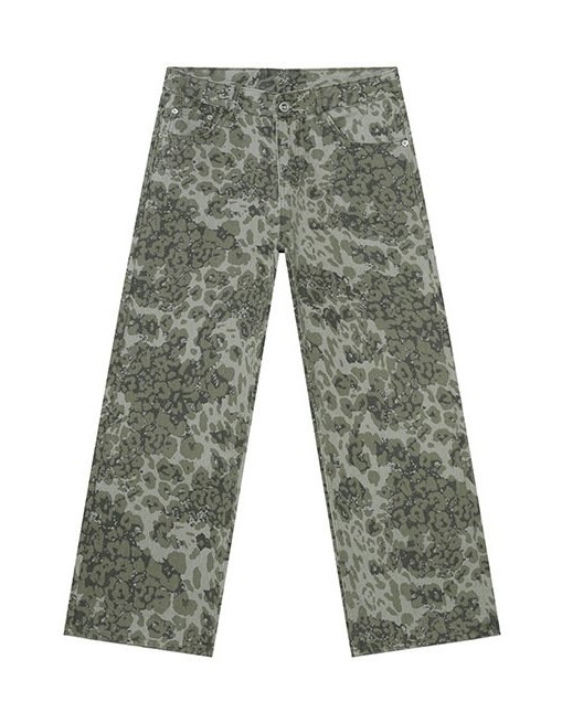 Camouflage Basic Style Straight Washed Jeans