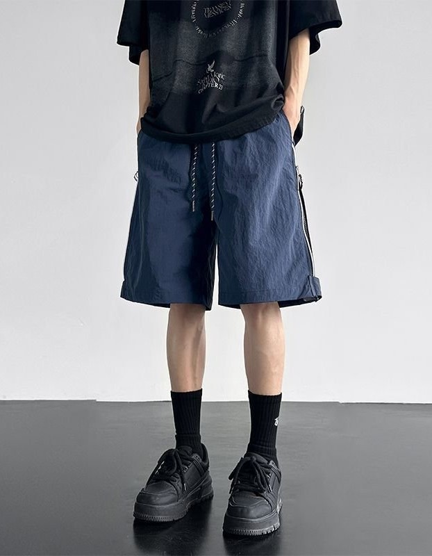 Waterproof Cargo Shorts Mens Loose Cropped Trousers