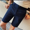 Men's Slim-Fit Striped Solid-Color Fashion Suit Shorts