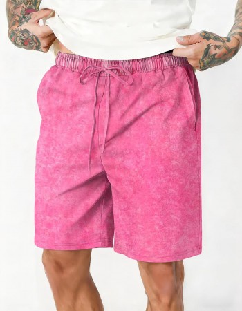 Mens Relaxed-fit Washed-and-distressed Casual Shorts