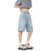 Mens Stretch Waist Lyocell Ice Silk Denim Shorts
