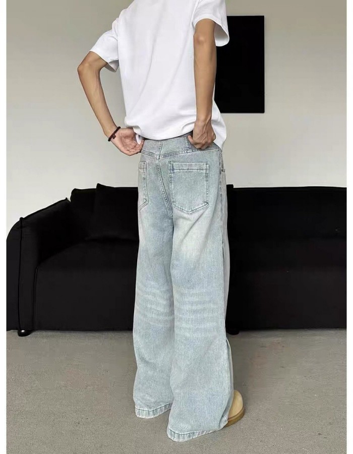 Light-blue Washed-in-wash-and-wear Jeans For Men That Go With Everything