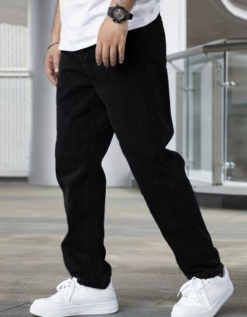Men's Black Trend Simple All-matching Jeans Fashion Personality