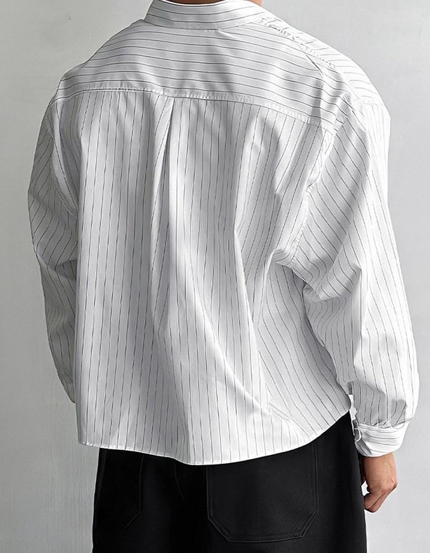 Men's Loose-Fitting All-Match Long-Sleeve Striped Shirt