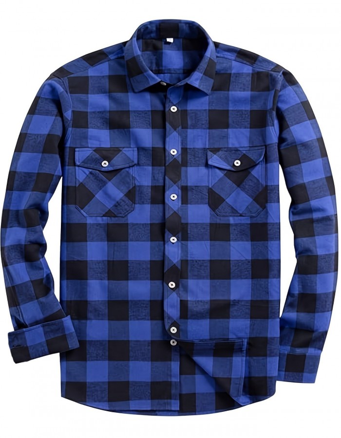 Mens Stylish Long-Sleeve Lapel Shirt