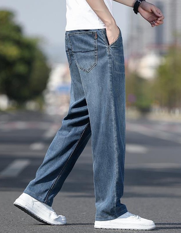 Fashion Personality Tencel Ultra-thin Jeans Men