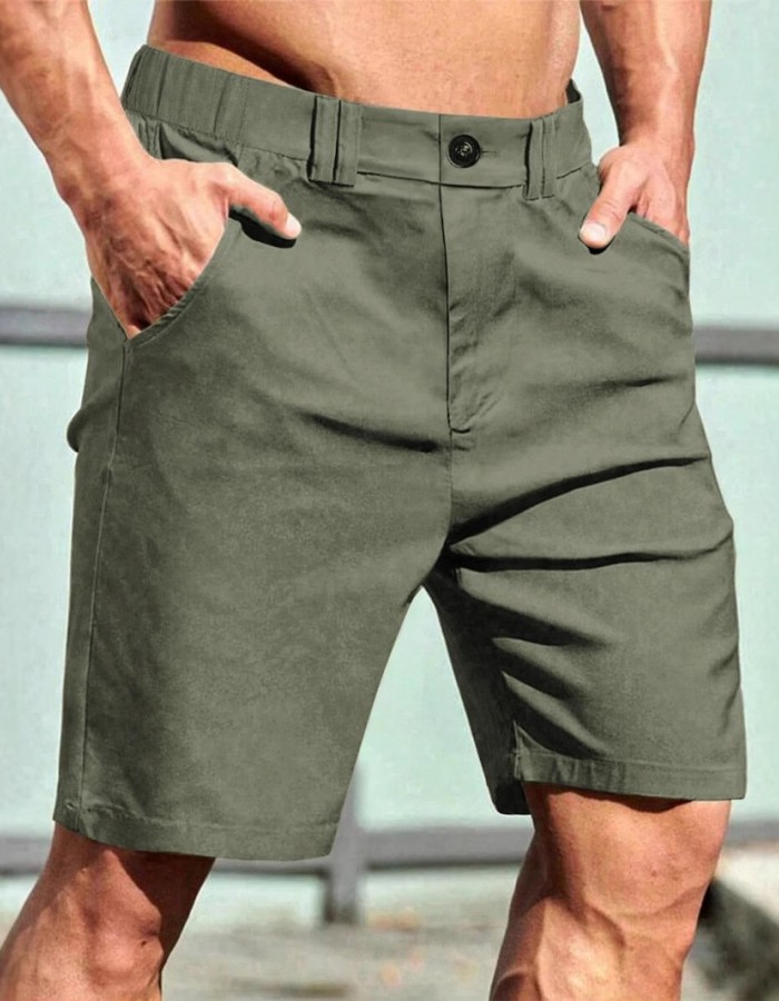 Men's British Style Suit Work Casual Straight Shorts