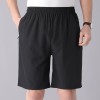 Solid Color Black Loose High Waist Comfort Breathable Middle-aged Breeches