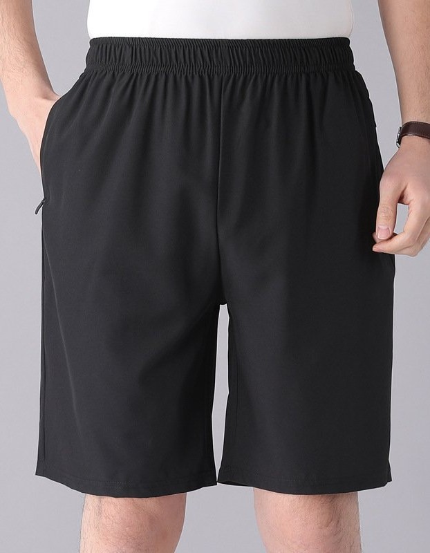 Solid Color Black Loose High Waist Comfort Breathable Middle-aged Breeches