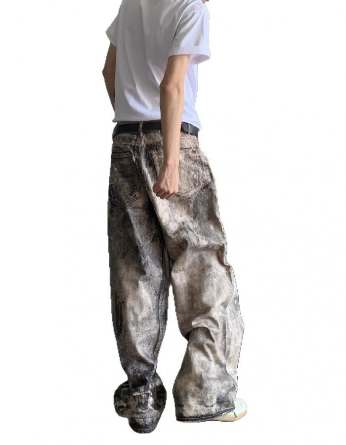 Spring And Summer New 3D Digital Camouflage Printed Denim Trousers For Men