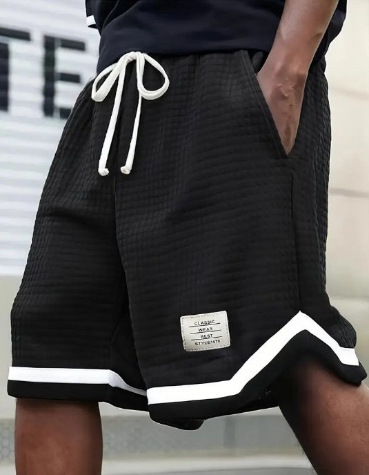 Men's Casual Loose Striped Webbing Trendy Plaid Sports Shorts
