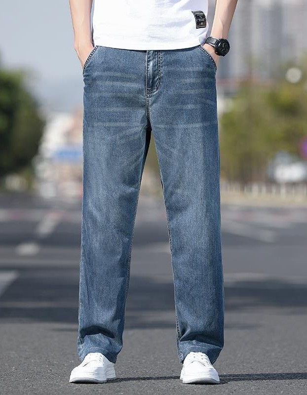 Fashion Personality Tencel Ultra-thin Jeans Men