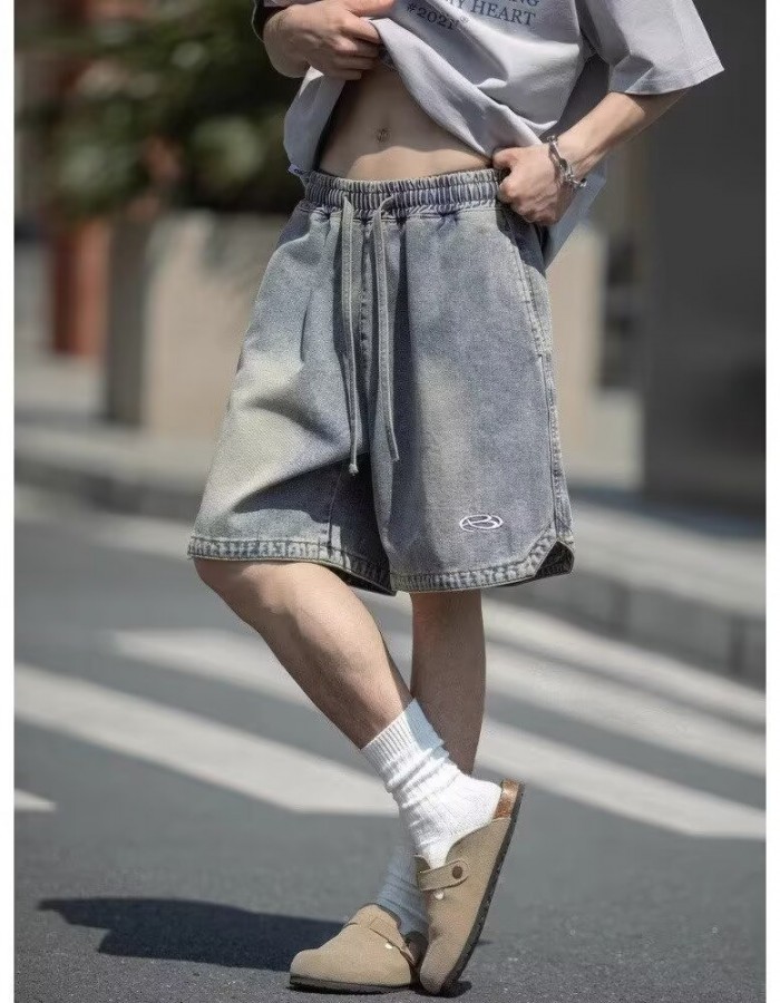 Men's Denim Shorts Straight-Leg Casual Shorts