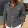 Mens Loose-fit Corduroy Shirt-coat