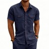 Men's Casual Loose-fit Workwear Short-Sleeve Lapel Shirt