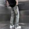 Mens SpringSummer Loose-Fit Denim Jeans With A Side Zipper