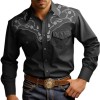 Mens Stylish Western-style Long-sleeve Shirt Top