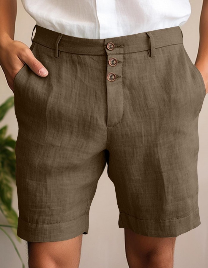 Comfortable And Breathable Cotton-blend Shorts For Leisure And Vacation