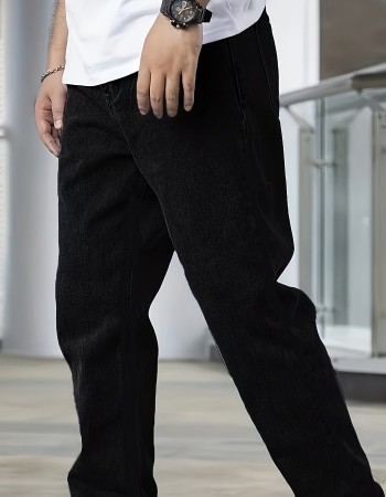 Men's Black Trend Simple All-matching Jeans Fashion Personality