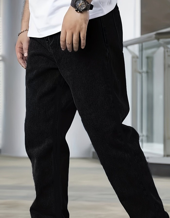 Men's Black Trend Simple All-matching Jeans Fashion Personality