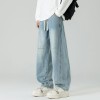 Men's Loose-fit Straight-leg Patchwork Jeans