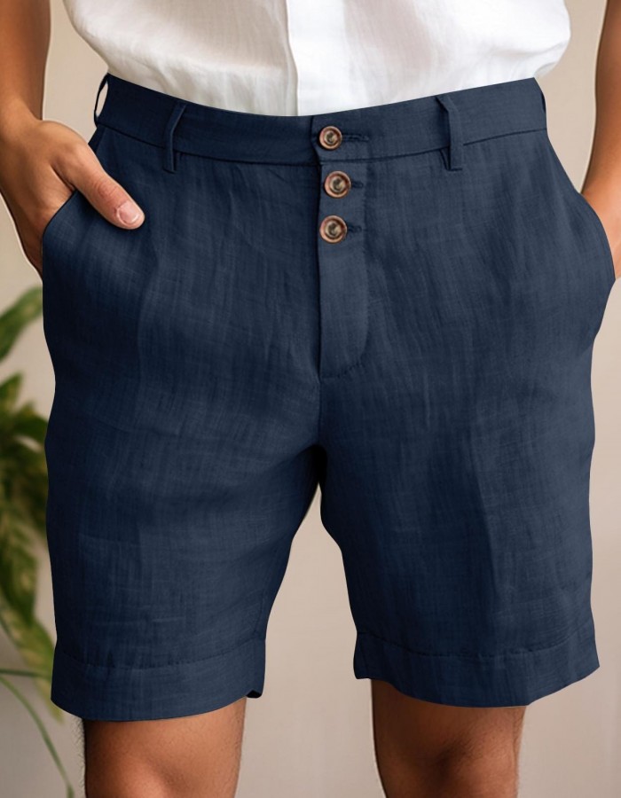 Comfortable And Breathable Cotton-blend Shorts For Leisure And Vacation