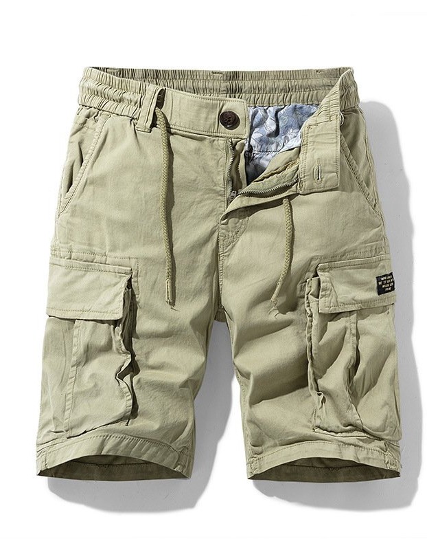 Micro Elastic Multi-pocket Workwear Loose Straight Casual Shorts