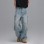 Washed Multi-Pocket Workwear Denim Jeans Mens Casual Wide-Leg Pants