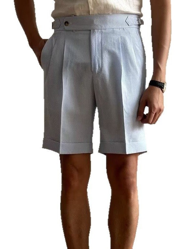 Men's Blue Striped Bubble Chino Trousers